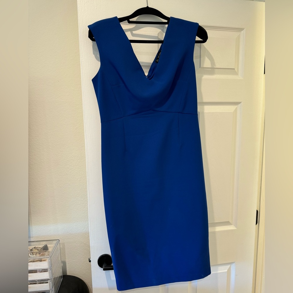 Zara royal blue stretchy midi dress